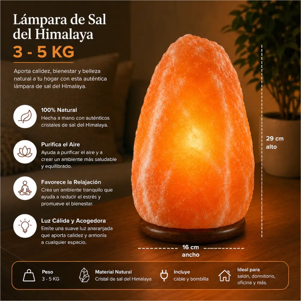 Lampara de Sal del Himalaya 3-5kg - Marassinaperu