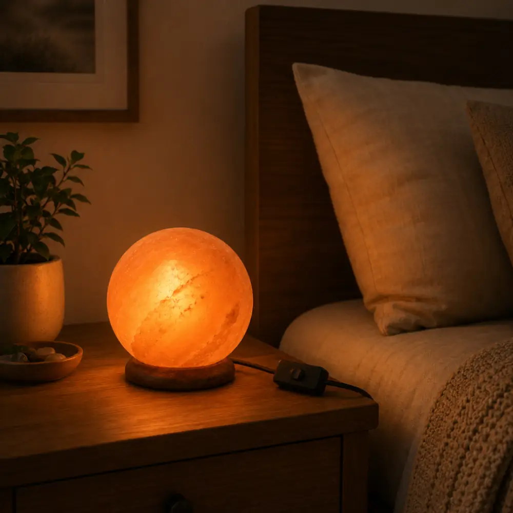 lampara de sal del himalaya luna - dormitorio - Marassinaperu