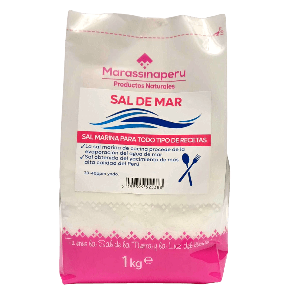 Sal de Mar Fina 1kg – No Refinada, Sin Flúor