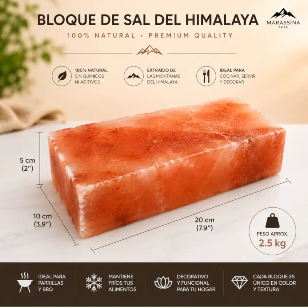 Bloque de Sal para pared o parillas 2,5kg - Marassinaperu