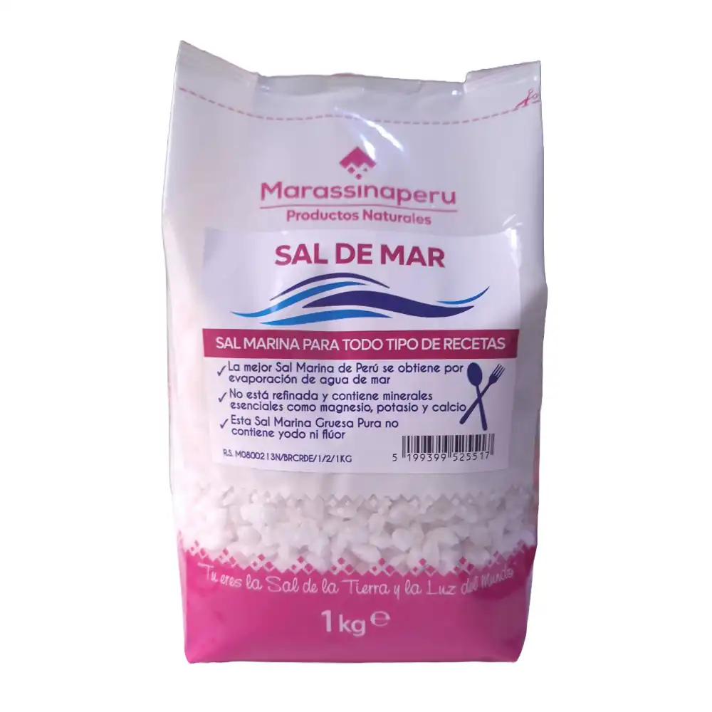 Sal de Mar Gruesa Seco 1kg Marassinaperu