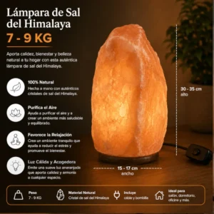 Lampara de Sal del Himlaya 7-9kg - specs - Marassinaperu