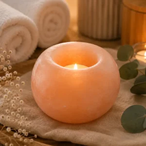 Portavelas Redondo Tea Light de Sal del Himalaya welness - Marassinaperu