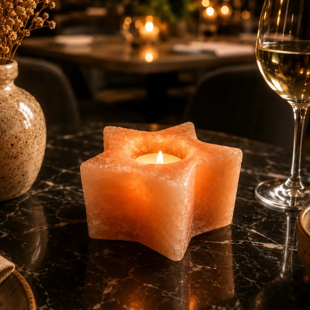Portavelas Estrella Tea Light de Sal del Himalaya restaurant - Marassinaperu